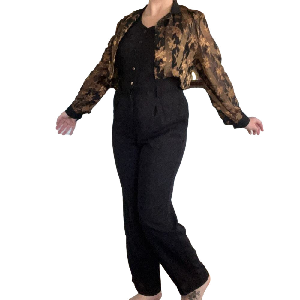 80s black & gold jumpsuit - Picture 3 of 5